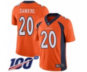Men's Denver Broncos #20 Brian Dawkins Orange Team Color Vapor Untouchable Limited Player 100th Season Football Jersey
