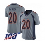 Men's Denver Broncos #20 Duke Dawson Limited Silver Inverted Legend 100th Season Football Jersey