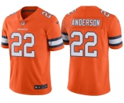 Men's Denver Broncos #22 C.J. Anderson Orange Color Rush Limited Jersey