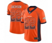Men's Denver Broncos #22 Kareem Jackson Limited Orange Rush Drift Fashion Football Jersey