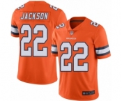 Men's Denver Broncos #22 Kareem Jackson Limited Orange Rush Vapor Untouchable Football Jersey