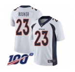 Men's Denver Broncos #23 Devontae Booker White Vapor Untouchable Limited Player 100th Season Football Jersey