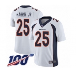 Men's Denver Broncos #25 Chris Harris Jr White Vapor Untouchable Limited Player 100th Season Football Jersey