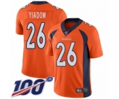 Men's Denver Broncos #26 Isaac Yiadom Orange Team Color Vapor Untouchable Limited Player 100th Season Football Jersey