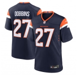 Men's Denver Broncos #27 J.K. Dobbins Navy 2025 Alternate Football Stitched Game Jersey