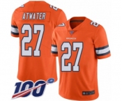 Men's Denver Broncos #27 Steve Atwater Limited Orange Rush Vapor Untouchable 100th Season Football Jersey