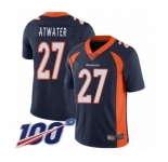 Men's Denver Broncos #27 Steve Atwater Navy Blue Alternate Vapor Untouchable Limited Player 100th Season Football Jersey