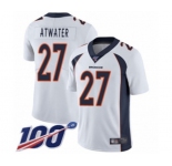 Men's Denver Broncos #27 Steve Atwater White Vapor Untouchable Limited Player 100th Season Football Jersey