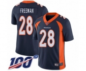 Men's Denver Broncos #28 Royce Freeman Navy Blue Alternate Vapor Untouchable Limited Player 100th Season Football Jersey
