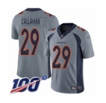 Men's Denver Broncos #29 Bryce Callahan Limited Silver Inverted Legend 100th Season Football Jersey