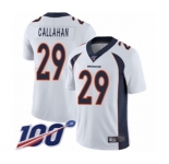 Men's Denver Broncos #29 Bryce Callahan White Vapor Untouchable Limited Player 100th Season Football Jersey