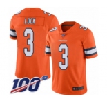 Men's Denver Broncos #3 Drew Lock Limited Orange Rush Vapor Untouchable 100th Season Football Jersey