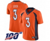 Men's Denver Broncos #3 Drew Lock Orange Team Color Vapor Untouchable Limited Player 100th Season Football Jersey