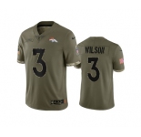 Men's Denver Broncos #3 Russell Wilson 2022 Olive Salute To Service Limited Stitched Jersey