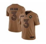 Men's Denver Broncos #3 Russell Wilson 2023 Brown Salute To Service Limited Football Stitched Jersey