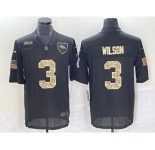 Men's Denver Broncos #3 Russell Wilson Black Camo 2020 Salute To Service Stitched NFL Nike Limited Jersey
