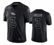 Men's Denver Broncos #3 Russell Wilson Black Reflective Limited Stitched Football Jersey