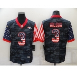 Men's Denver Broncos #3 Russell Wilson Camo Salute To Serve USA Flag Limited Jersey