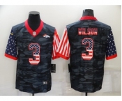 Men's Denver Broncos #3 Russell Wilson Camo Salute To Serve USA Flag Limited Jersey