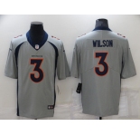 Men's Denver Broncos #3 Russell Wilson Grey Vapor Untouchable Limited Stitched Jersey