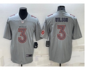 Men's Denver Broncos #3 Russell Wilson LOGO Grey Atmosphere Fashion 2022 Vapor Untouchable Stitched Limited Jersey