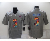 Men's Denver Broncos #3 Russell Wilson Multi-Color Greyheather 2020 Crucial Catch Football Jersey
