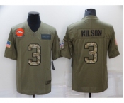 Men's Denver Broncos #3 Russell Wilson Olive Camo 2019 Salute To Service Stitched NFL Nike Limited Jersey