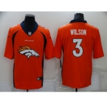Men's Denver Broncos #3 Russell Wilson Orange Big Logo Number Vapor Untouchable Stitched NFL Nike Fashion Limited Jersey