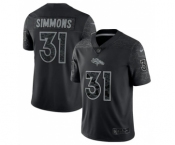 Men's Denver Broncos #31 Justin Simmons Black Reflective Limited Stitched Football Jersey