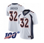 Men's Denver Broncos #32 Andy Janovich White Vapor Untouchable Limited Player 100th Season Football Jersey