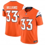 Men's Denver Broncos #33 Javonte Williams Orange 2024 F.U.S.E. Alternate Vapor Limited Football Stitched Jersey