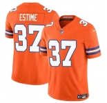 Men's Denver Broncos #37 Audric Estime Orange F.U.S.E. Mile High Collection 1977 Throwback Vapor Limited Football Stitched Jersey