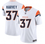 Men's Denver Broncos #37 RJ Harvey White 2025 Draft F.U.S.E. Vapor Limited Football Stitched Jersey
