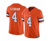 Men's Denver Broncos #4 Jarrett Stidham Orange 2023 F.U.S.E. Vapor Untouchable Football Stitched Jersey