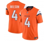 Men's Denver Broncos #4 Zach Wilson Orange 2024 F.U.S.E. Vapor Limited Football Stitched Jersey