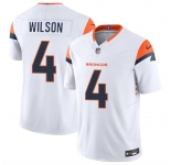 Men's Denver Broncos #4 Zach Wilson White 2024 F.U.S.E. Vapor Limited Football Stitched Jersey