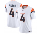 Men's Denver Broncos #4 Zach Wilson White 2024 F.U.S.E. Vapor Limited Football Stitched Jersey