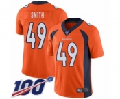 Men's Denver Broncos #49 Dennis Smith Orange Team Color Vapor Untouchable Limited Player 100th Season Football Jersey