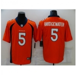 Men's Denver Broncos #5 Teddy Bridgewater Nike Orange Limited Jersey