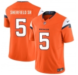 Men's Denver Broncos #5 Trent Sherfield Sr Orange 2025 F.U.S.E. Vapor Limited Football Stitched Jersey