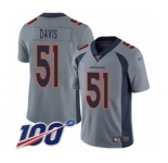 Men's Denver Broncos #51 Todd Davis Limited Silver Inverted Legend 100th Season Football Jersey