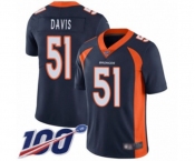 Men's Denver Broncos #51 Todd Davis Navy Blue Alternate Vapor Untouchable Limited Player 100th Season Football Jersey
