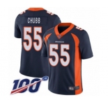 Men's Denver Broncos #55 Bradley Chubb Navy Blue Alternate Vapor Untouchable Limited Player 100th Season Football Jersey