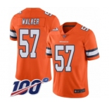 Men's Denver Broncos #57 Demarcus Walker Limited Orange Rush Vapor Untouchable 100th Season Football Jersey