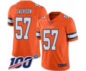 Men's Denver Broncos #57 Tom Jackson Limited Orange Rush Vapor Untouchable 100th Season Football Jersey