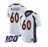 Men's Denver Broncos #60 Connor McGovern White Vapor Untouchable Limited Player 100th Season Football Jersey