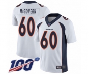 Men's Denver Broncos #60 Connor McGovern White Vapor Untouchable Limited Player 100th Season Football Jersey
