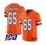 Men's Denver Broncos #65 Gary Zimmerman Limited Orange Rush Vapor Untouchable 100th Season Football Jersey
