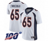 Men's Denver Broncos #65 Gary Zimmerman White Vapor Untouchable Limited Player 100th Season Football Jersey