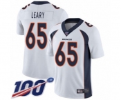 Men's Denver Broncos #65 Ronald Leary White Vapor Untouchable Limited Player 100th Season Football Jersey
